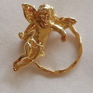 Deici Angel Pin Brooch Goldtone